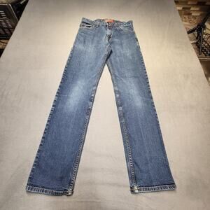 Arizona Jeans Mens 29x31 Blue Slim Straight Leg Distressed Denim